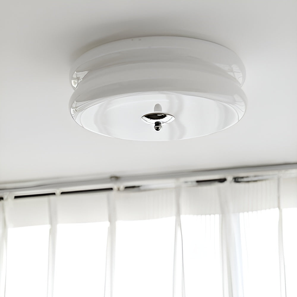 BauhausGleam – Lampa sufitowa w kremowym szkle – Okrągła lampa LED do montażu natynkowego 4