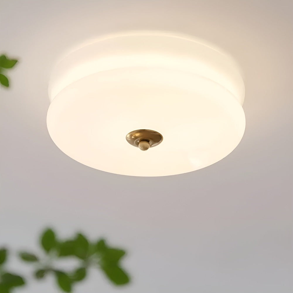 BauhausGleam – Lampa sufitowa w kremowym szkle – Okrągła lampa LED do montażu natynkowego 7