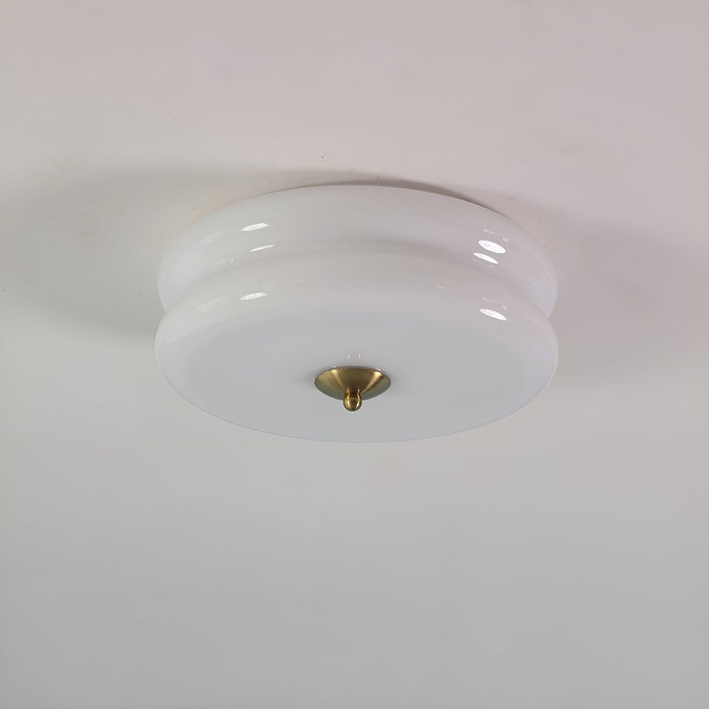 BauhausGleam – Lampa sufitowa w kremowym szkle – Okrągła lampa LED do montażu natynkowego 8
