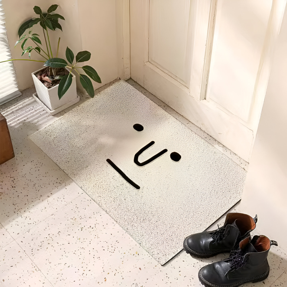 Wycieraczka pod drzwi 40x60 cm – antypoślizgowa mata wewnętrzna z uśmiechem, 6 wzorów