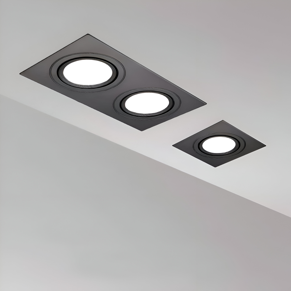 Lampa wpuszczana w sufit kwadratowa – oprawa LED 30 W pojedyncza lub podwójna, 3 barwy
