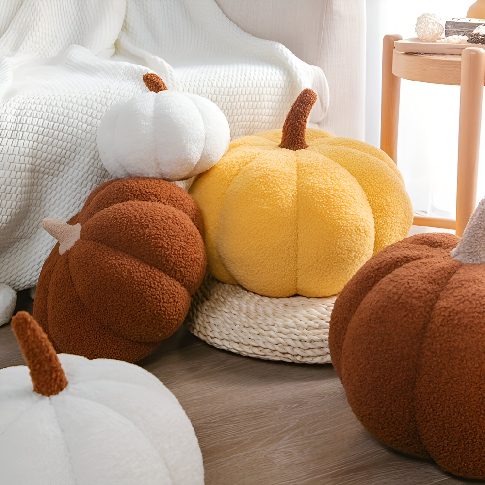 Poduszka dynia dekoracyjna – miękka jesienna dekoracja na Halloween, 20 i 35 cm, 7 kolorów