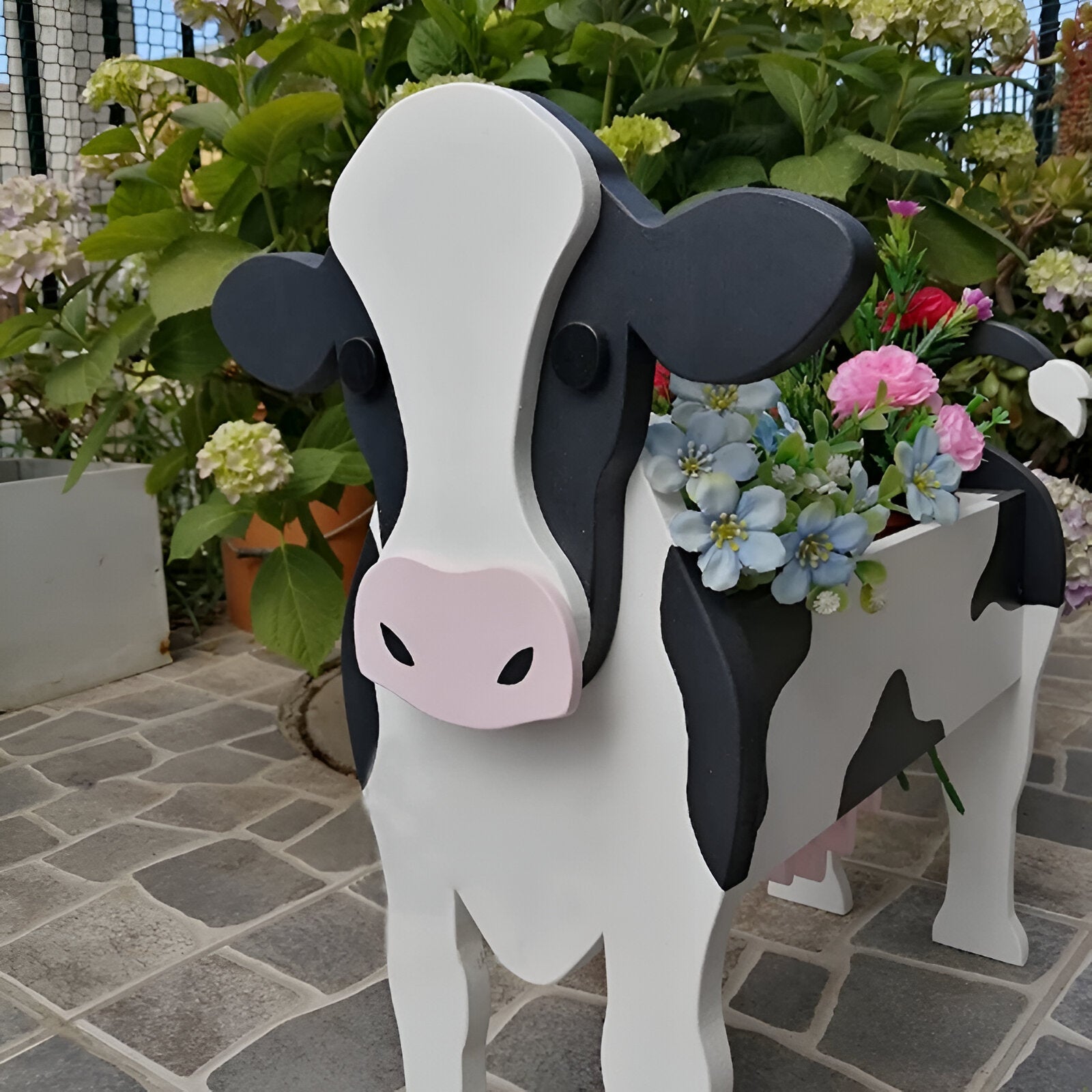 Doniczka z motywem zwierząt - Whimsy Cow Planter - Urocze doniczki w kształcie zwierząt 0