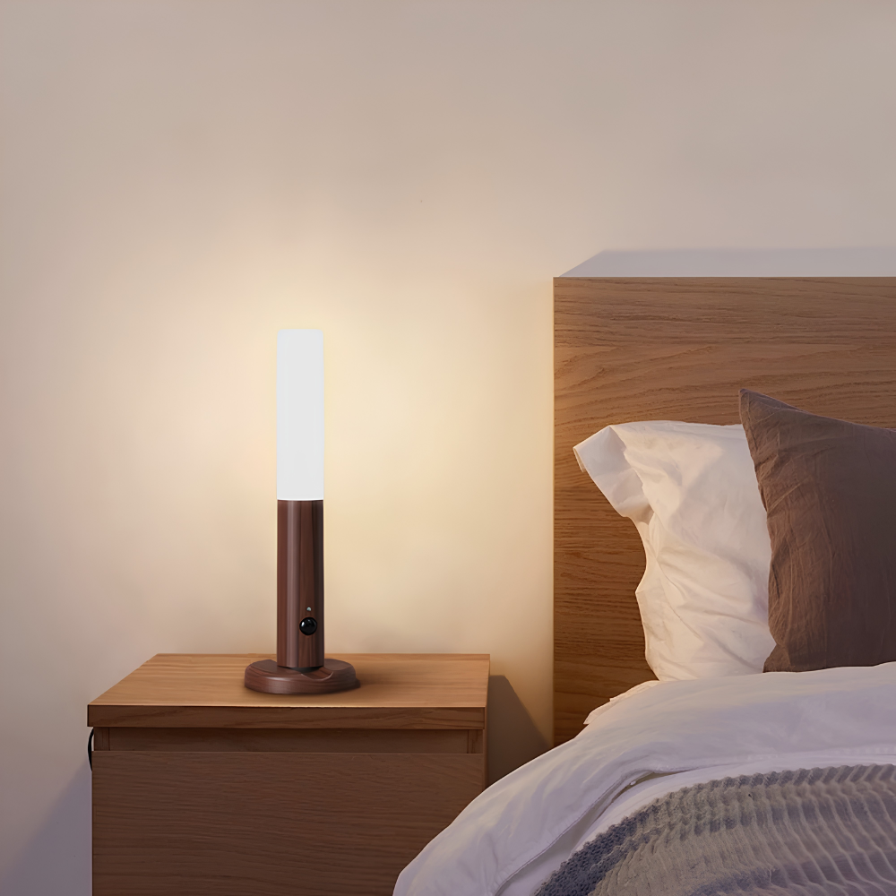 Ecolight Kinkiet Ścienny | Drewno i Akryl, Z Czujnikiem Ruchu, Nordycki Design