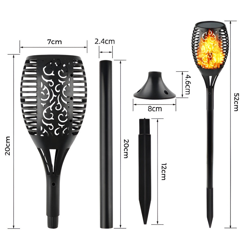 Elegancka Lampa Ogrodowa Stojąca - Wodoodporna ABS z Migoczącym Płomieniem do Oświetlenia Ogrodu 7