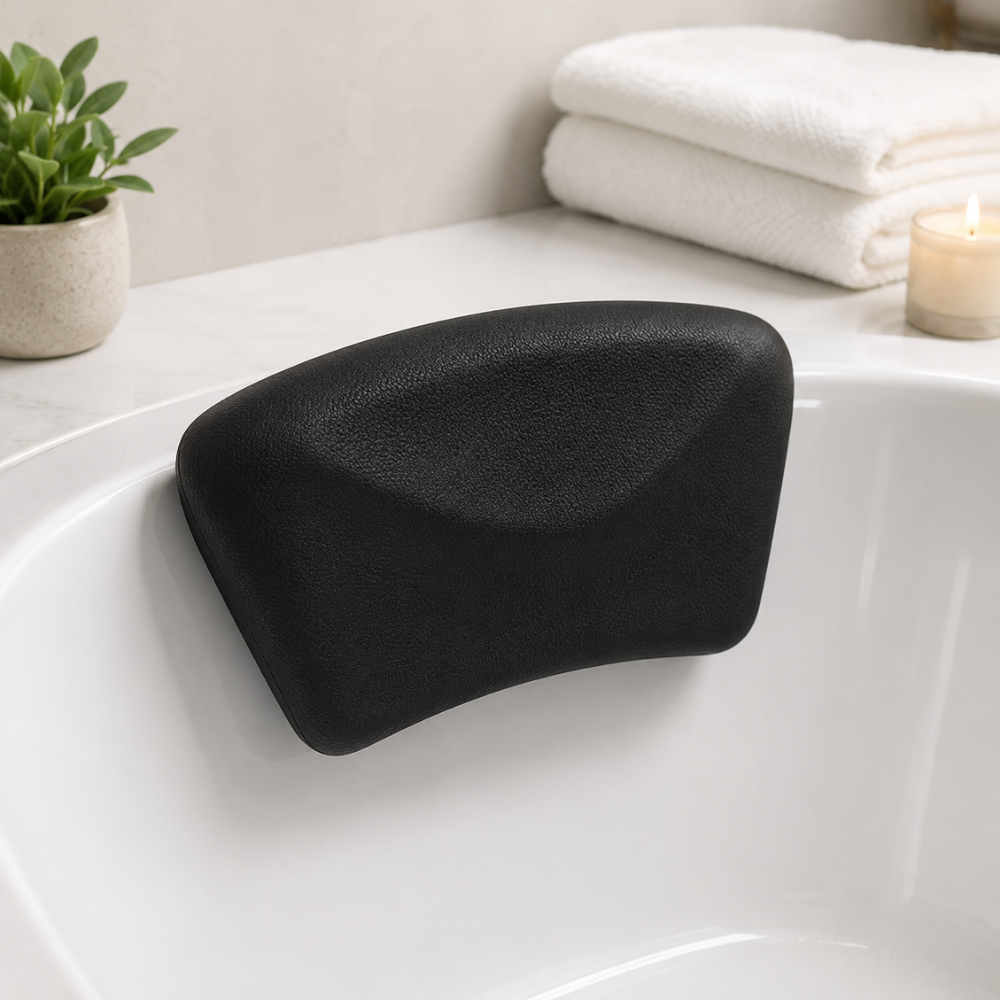Ergonomiczna poduszka do wanny – miękka poduszka pod szyję do wanny z antypoślizgowym uchwytem 0