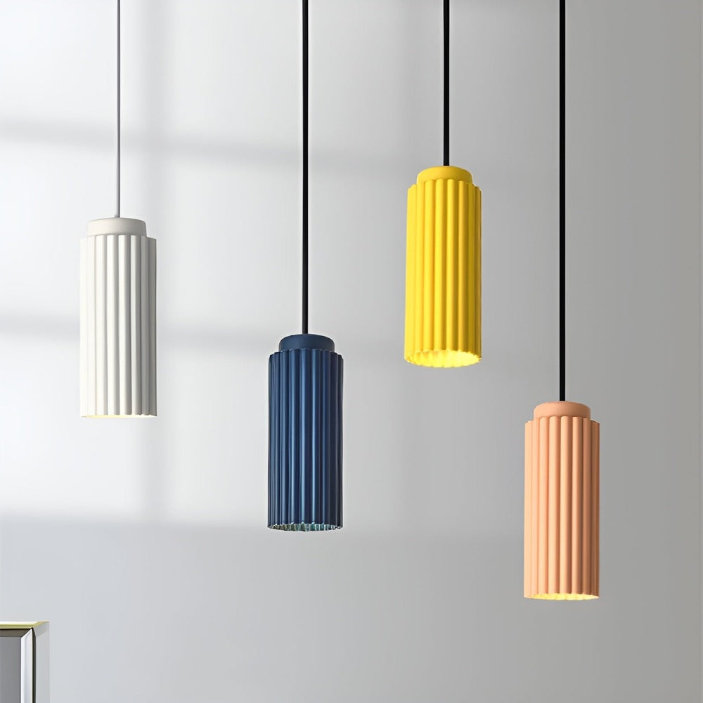 Falista lampa sufitowa w stylu nordyckim – cylindryczna lampa wisząca 3
