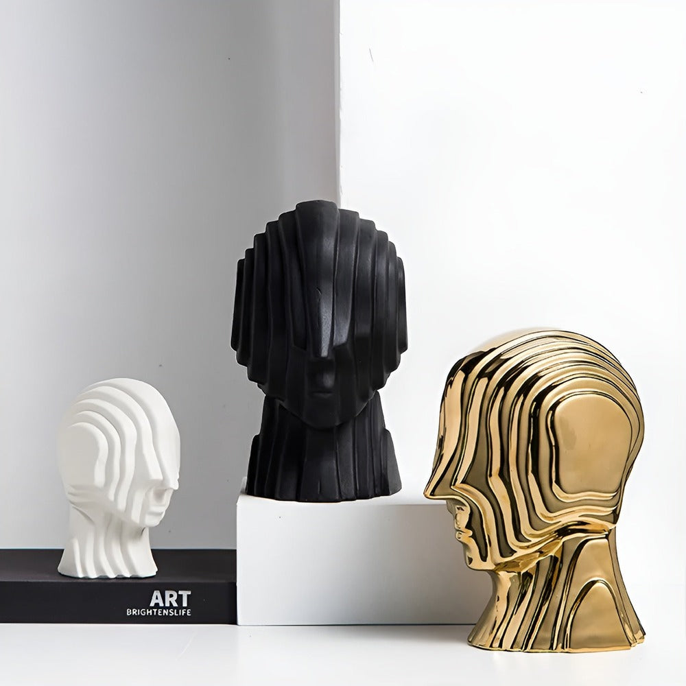 Geometryczna Figurka Ceramiczna - Złote Frędzle dla Galaktycznego Stylu do Dekoracji Wnętrz 0