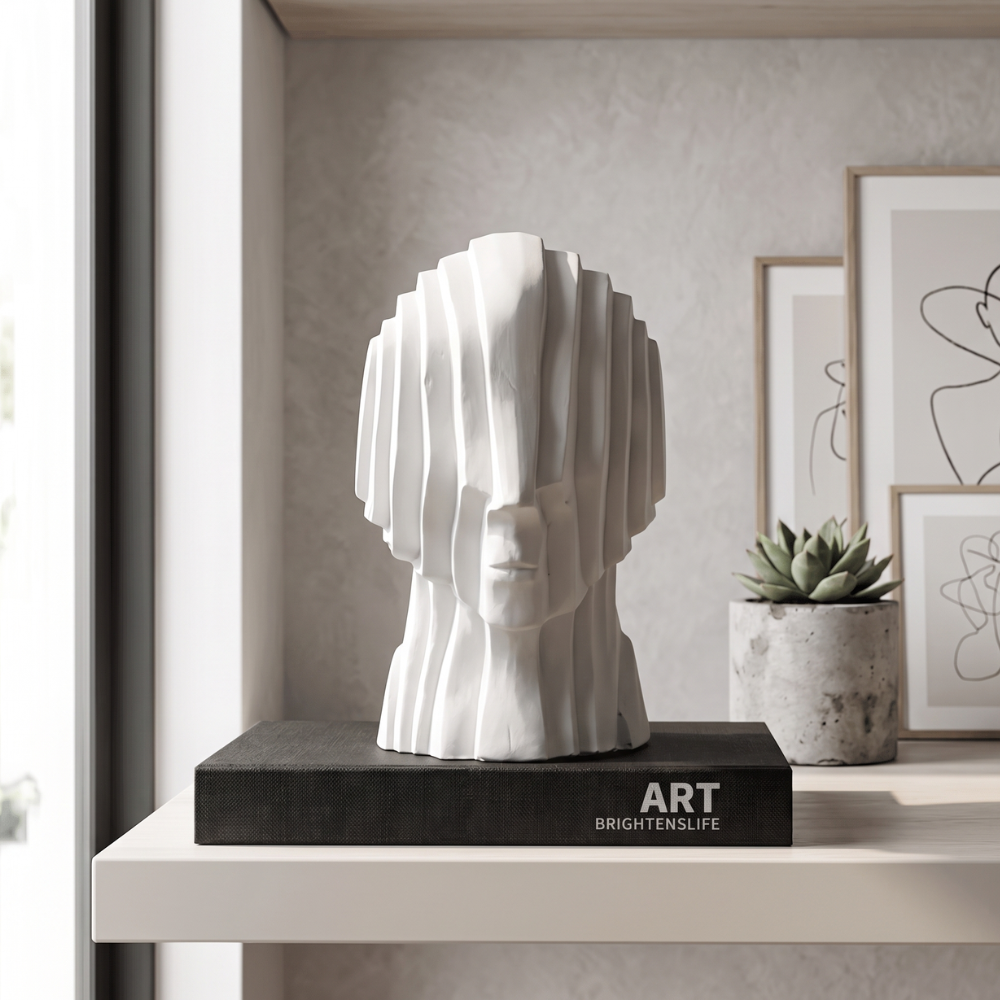 Geometryczna Figurka Ceramiczna - Złote Frędzle dla Galaktycznego Stylu do Dekoracji Wnętrz