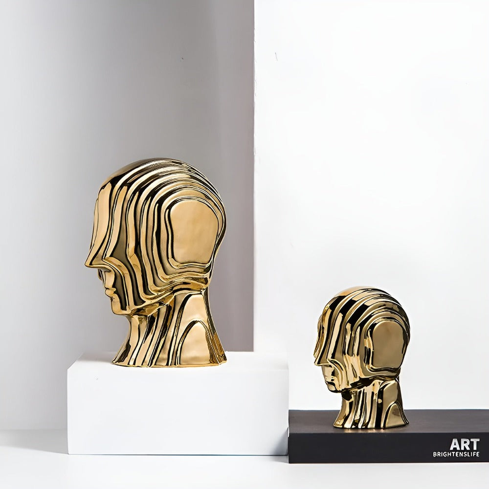 Geometryczna Figurka Ceramiczna - Złote Frędzle dla Galaktycznego Stylu do Dekoracji Wnętrz 6