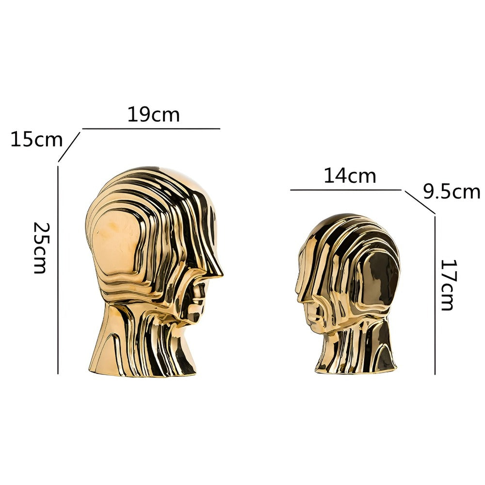 Geometryczna Figurka Ceramiczna - Złote Frędzle dla Galaktycznego Stylu do Dekoracji Wnętrz 8