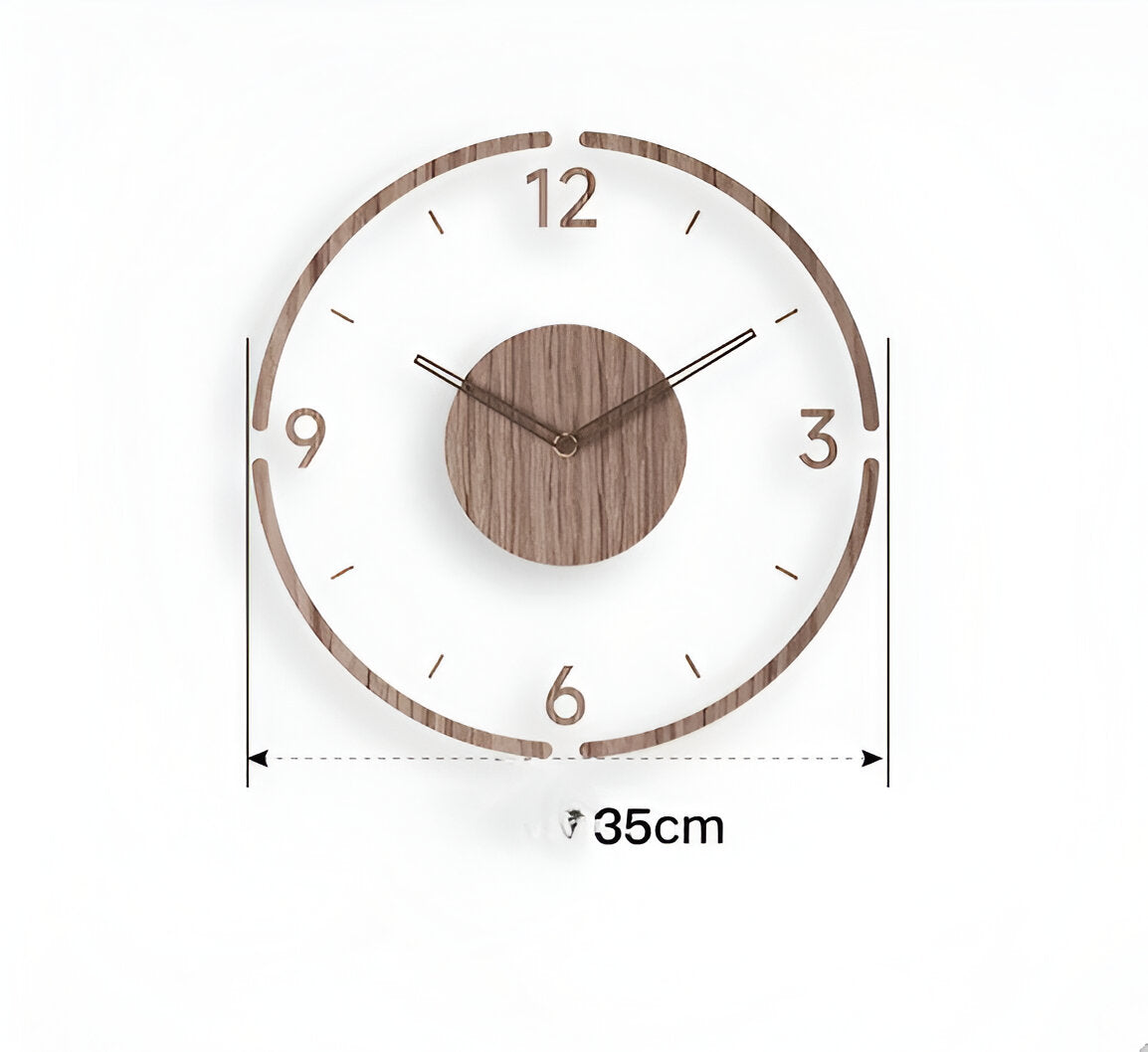 Zegar ścienny drewniany 30 lub 35 cm – przezroczysta tarcza akrylowa, cichy, 3 wzory