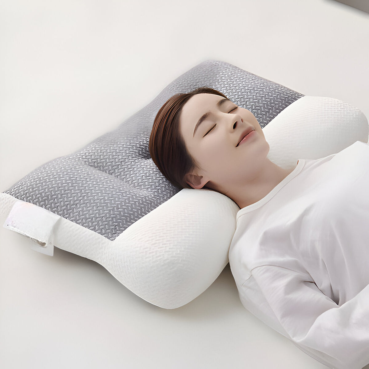 Poduszka antyalergiczna 48x74 cm – ergonomiczna poduszka do spania pod kark, biała lub szara