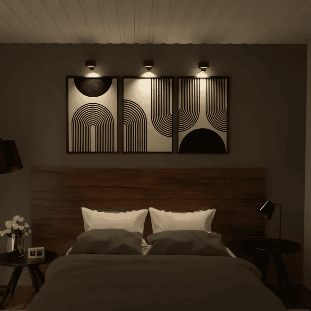 Nowoczesny Kinkiet LED - Bezprzewodowy 360° Obrotowy z Dotykowym Sterowaniem do Sypialni i Salonu - 2