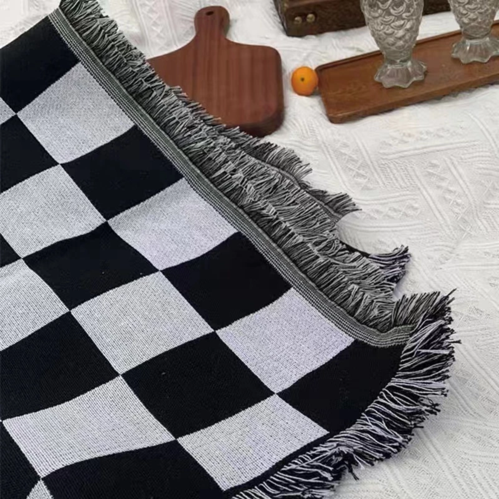 Klasyczny Koc Piknikowy 130x180 cm – Miękka Mikrofibra w Kratkę do Użytku na Zewnątrz i w Domu 7