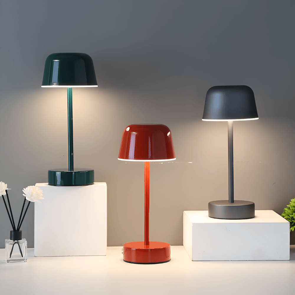 Retro Bezprzewodowa Lampa Stołowa LED - Kolorowy Metalowy Design do Salonów - 5