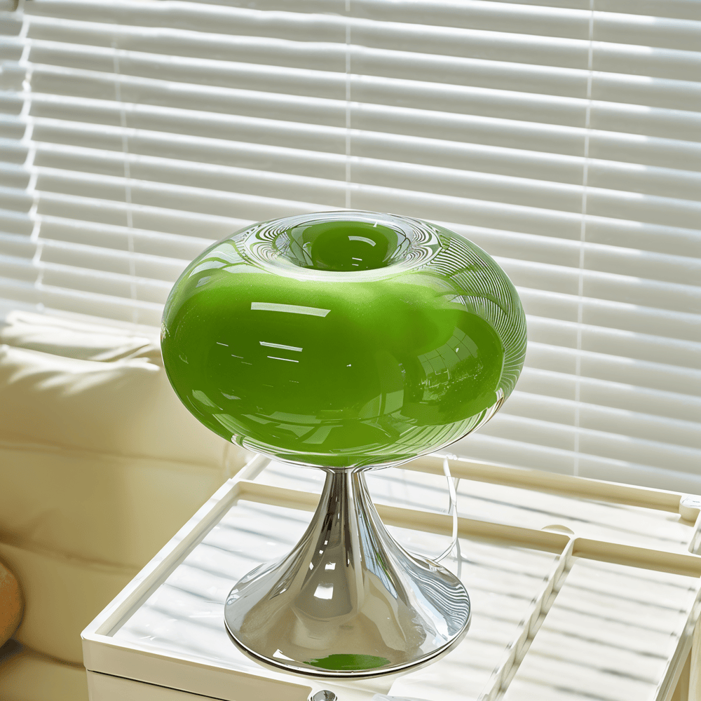 Lampa Apple – Lampa stołowa Curvy Macaron w szkle 0