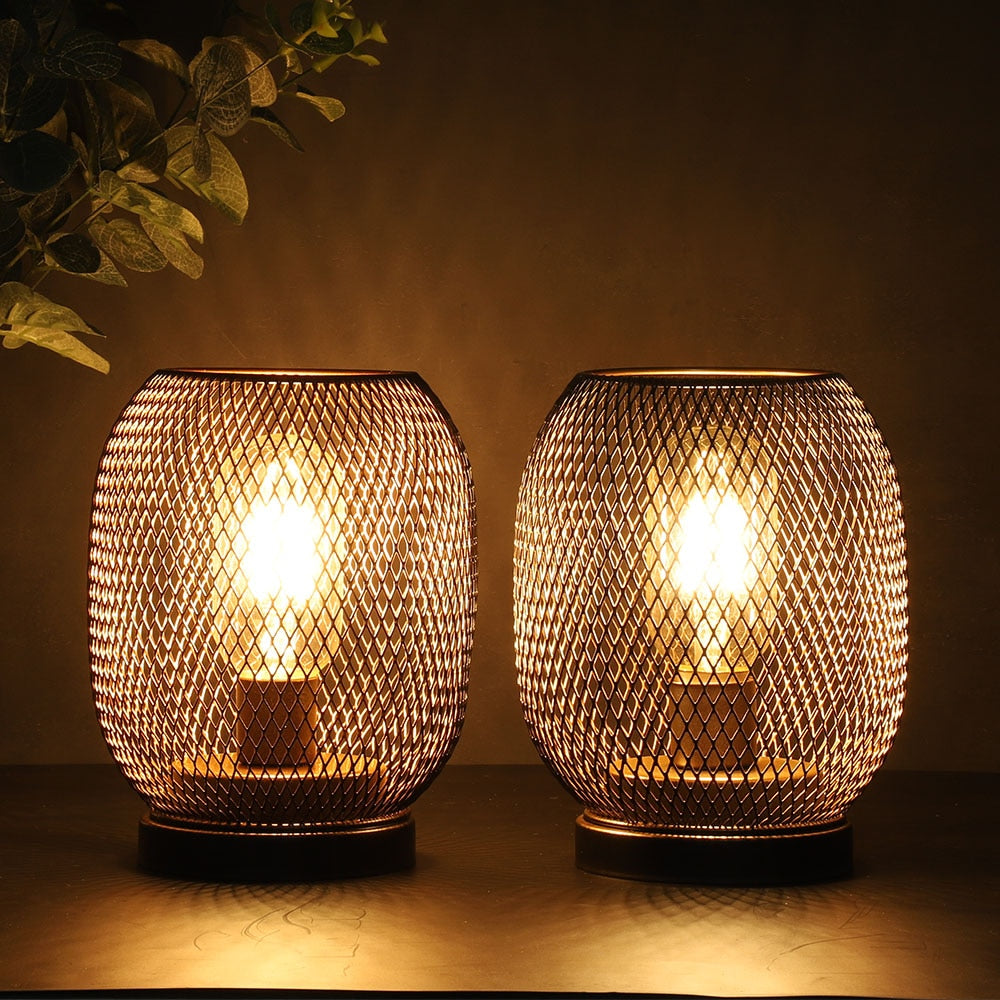Lampa Stołowa Metalowa | Bezprzewodowa, Czarne Retro Lampy Stołowe do Salonu 2