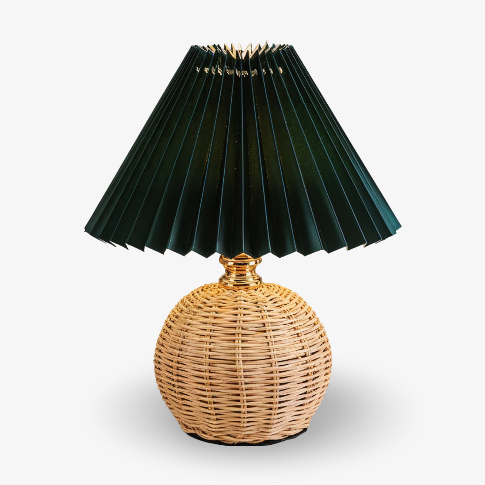 Lampa stołowa Brolly Pleated - Lampa rattanowa w stylu retro - Lampa stołowa stożkowa 11