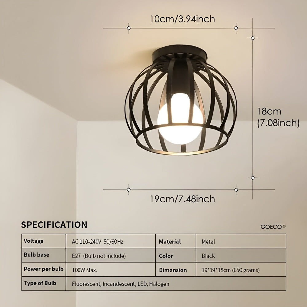 Lampa sufitowa AisleShine – geometryczna lampa z czarnego żelaza 5