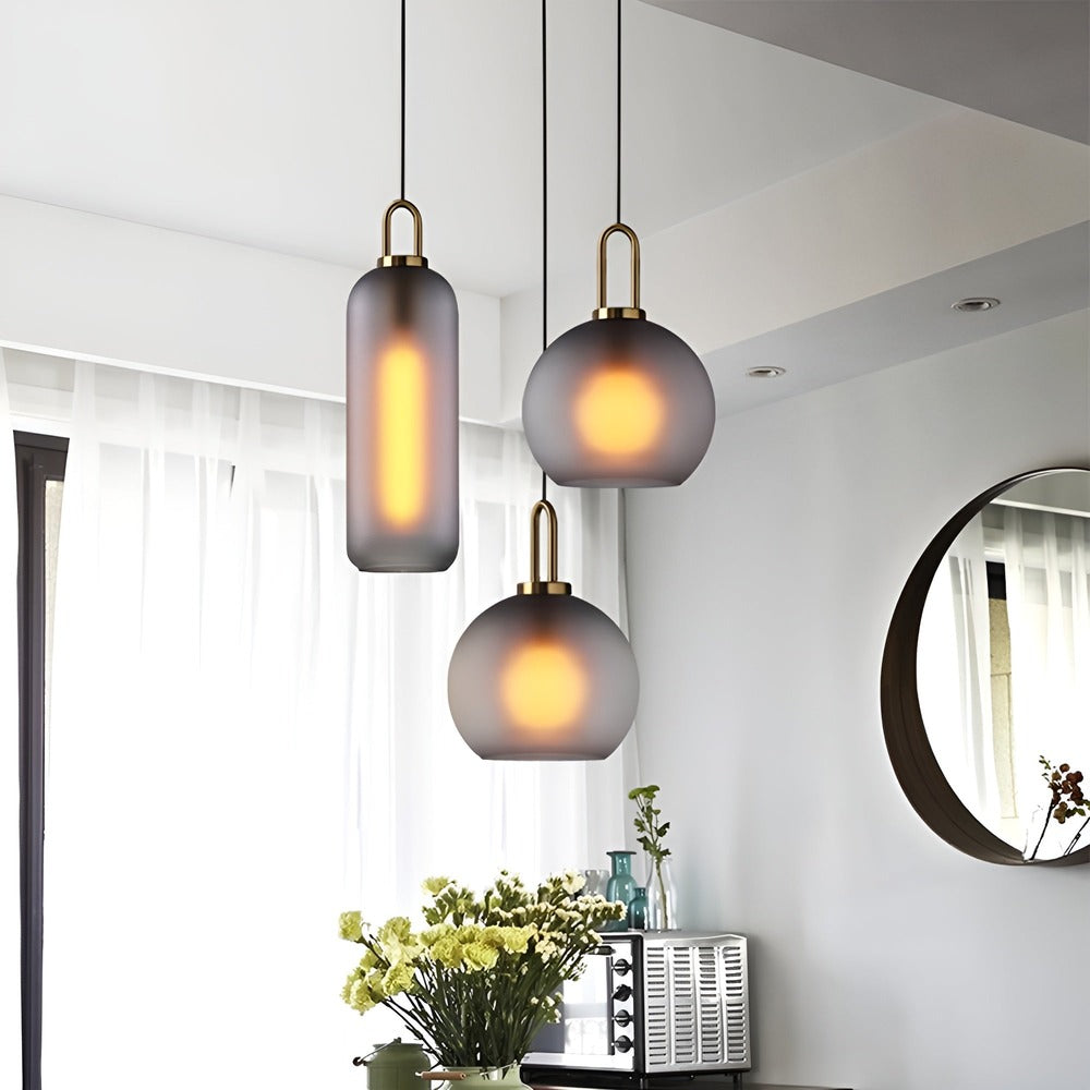 Lampa sufitowa GlassGleam – jednostronna lampa w kształcie kuli ze szkła w stylu vintage 1