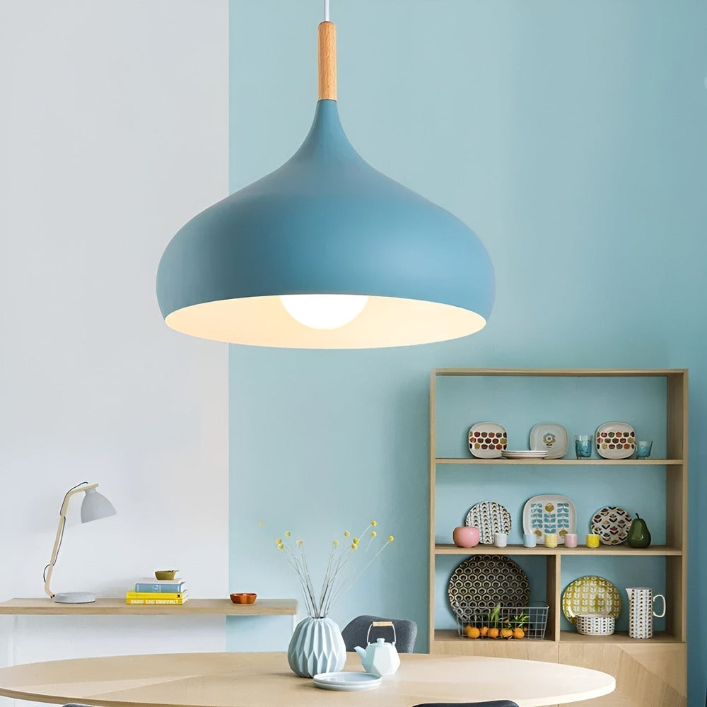Lampa wisząca AluPastel – Żywy żyrandol LED z jedną głowicą 3