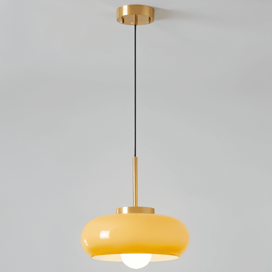 Lampa wisząca LED Copper Dome – retro pomarańczowo-biała Bauhaus 0