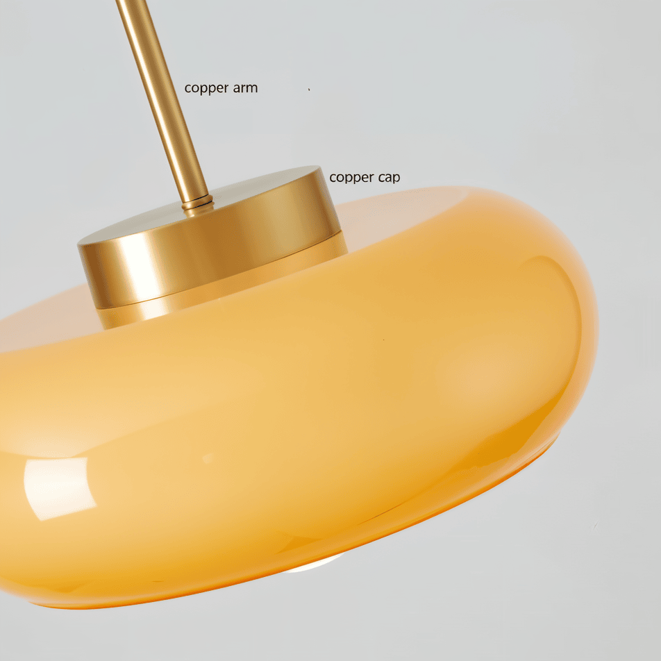 Lampa wisząca LED Copper Dome – retro pomarańczowo-biała Bauhaus 9