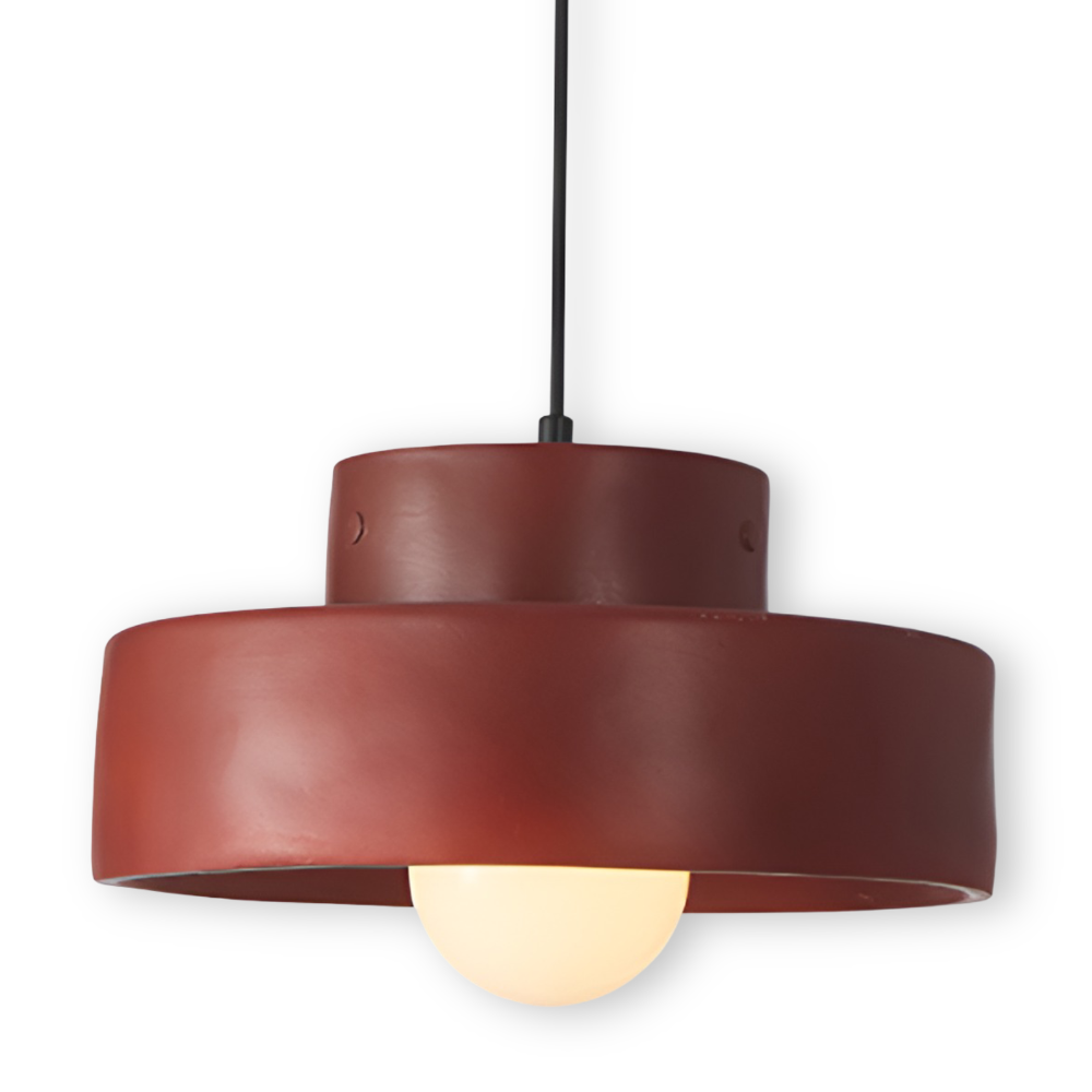 Lampa wisząca Wabi Sabi - Czerwona lampa wisząca z makaronikami - Okrągła lampa wisząca 10