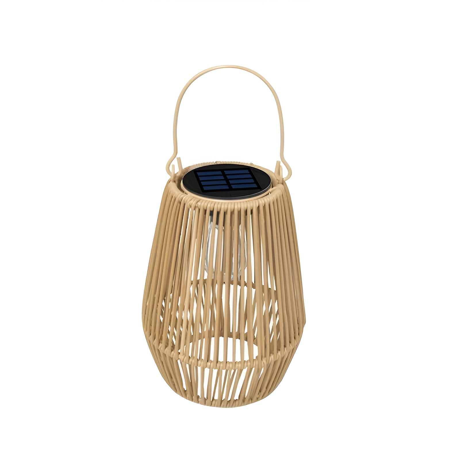 Lampy solarne CageRattan Garden - Lampy solarne bambusowe - Wodoodporna wisząca latarnia 0