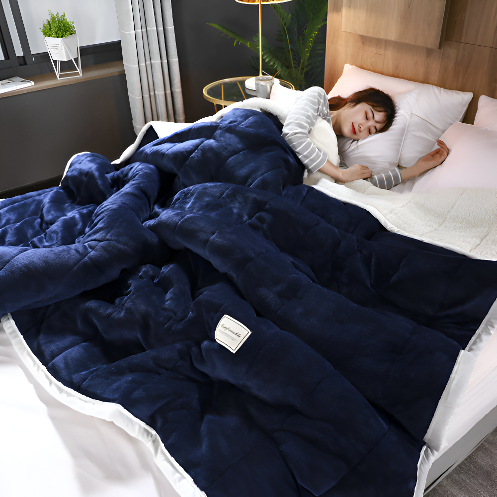 Koc sherpa w sypialni