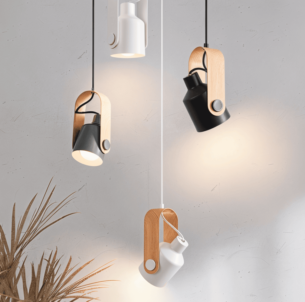 MiniLog HängespotLicht – lampa wisząca z metalu z nordyckim usłojeniem drewna 1
