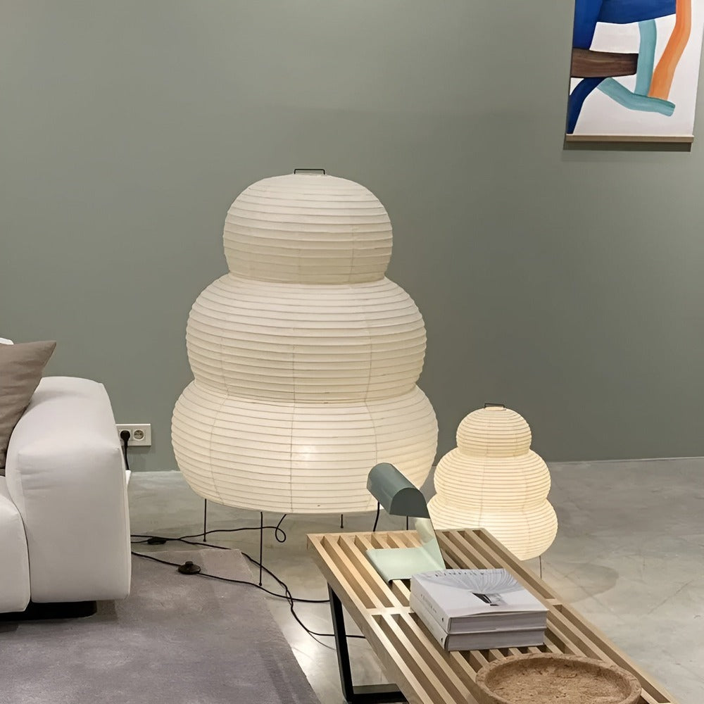 Minimalistyczna Lampa Podłogowa Zen Glow - Papier Ryżowy Biały dla Relaksu w Domu 1