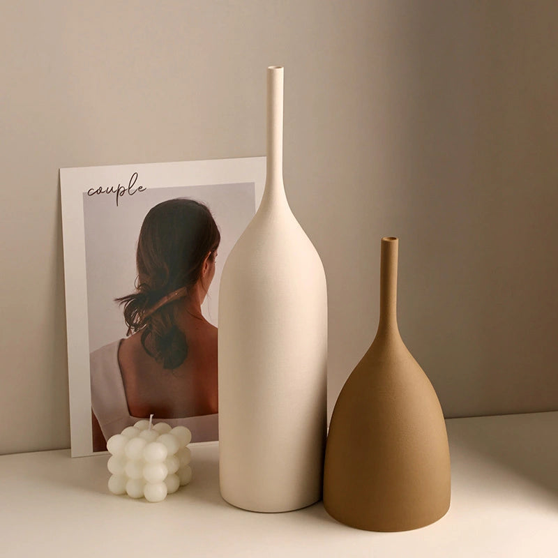 Morandi Style Ceramic Vase - Elegant White Porcelain for Stylish Interiors 2