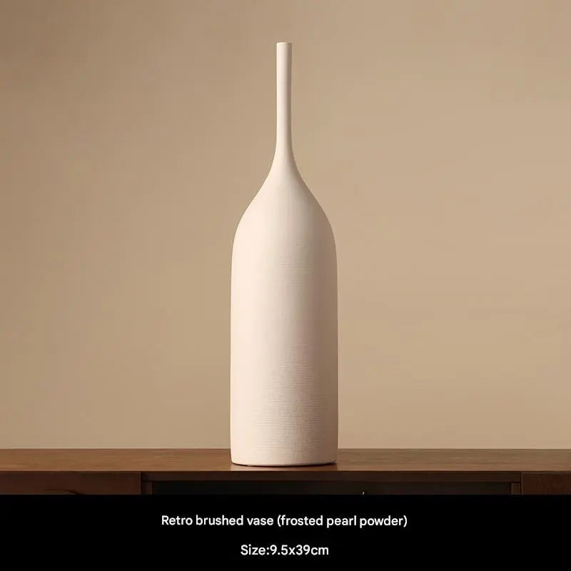 Morandi Style Ceramic Vase - Elegant White Porcelain for Stylish Interiors 8