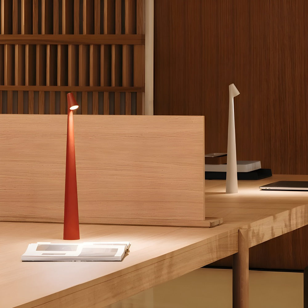 Nowoczesna Bezprzewodowa Lampa Stołowa LED - Czarna Metalowa, Minimalistyczna Dekoracja do Salonu 0