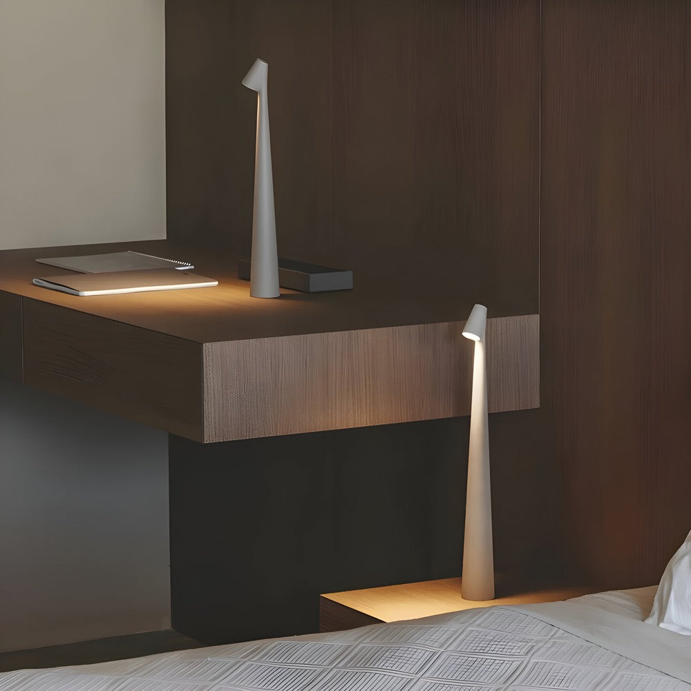 Nowoczesna Bezprzewodowa Lampa Stołowa LED - Czarna Metalowa, Minimalistyczna Dekoracja do Salonu 5