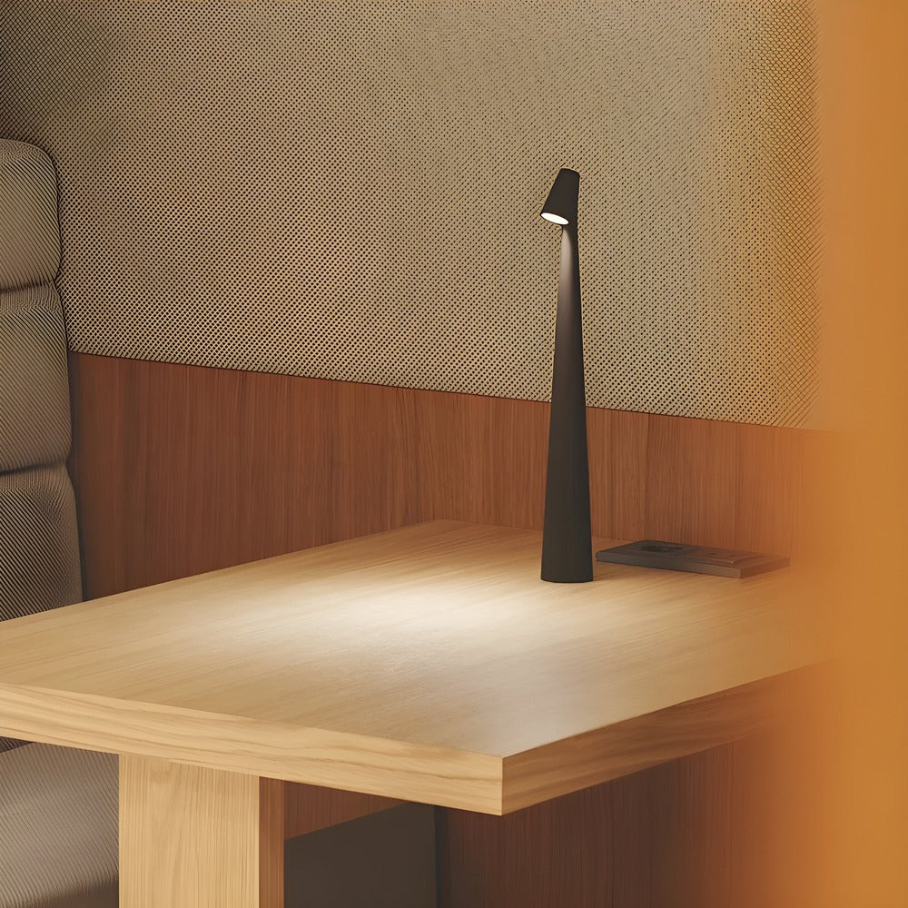 Nowoczesna Bezprzewodowa Lampa Stołowa LED - Czarna Metalowa, Minimalistyczna Dekoracja do Salonu 7