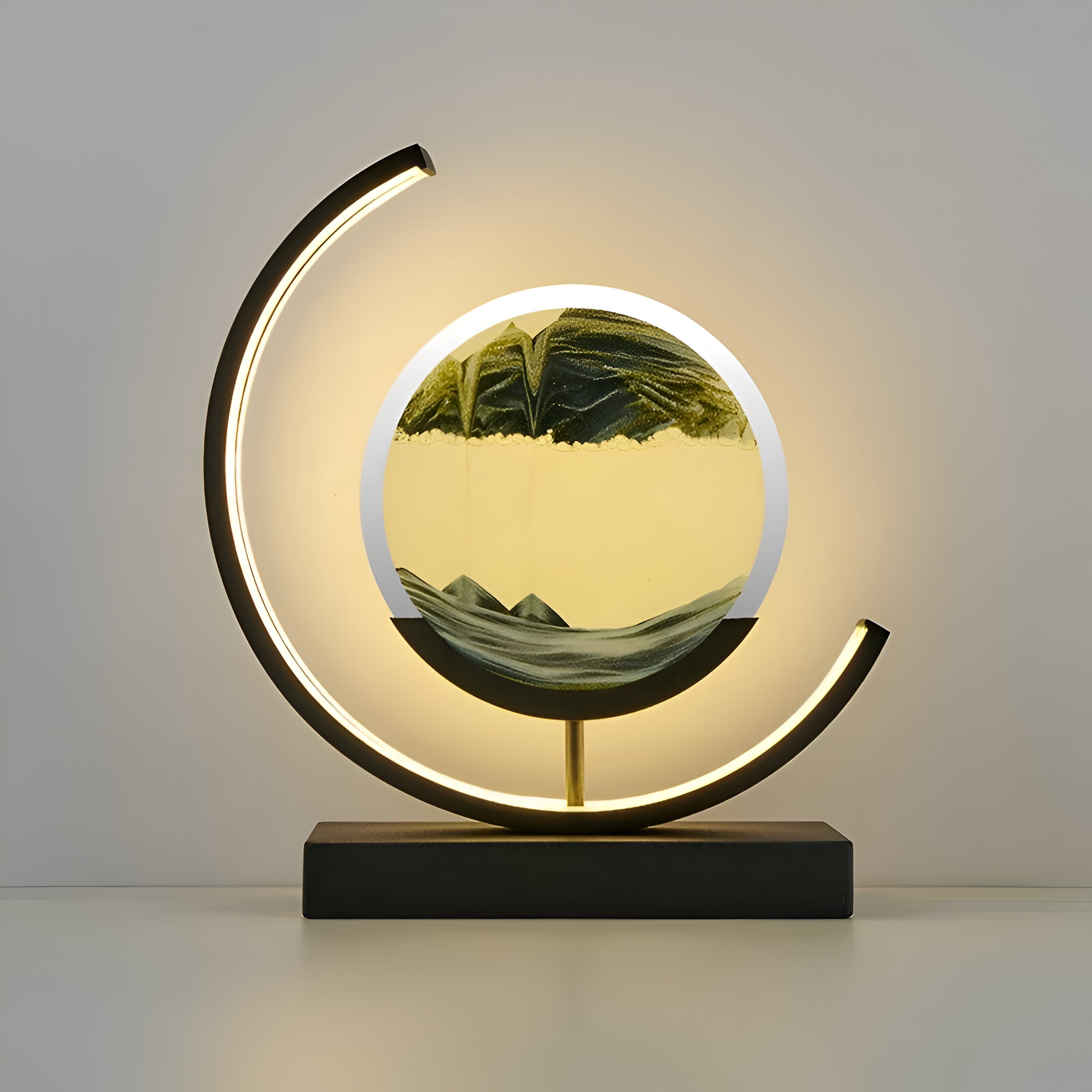 Nowoczesna Lampa Piaskowa Sand Glow - Metalowo-Szklana z Pilotem, 3 Barwy Światła do Relaksu 6