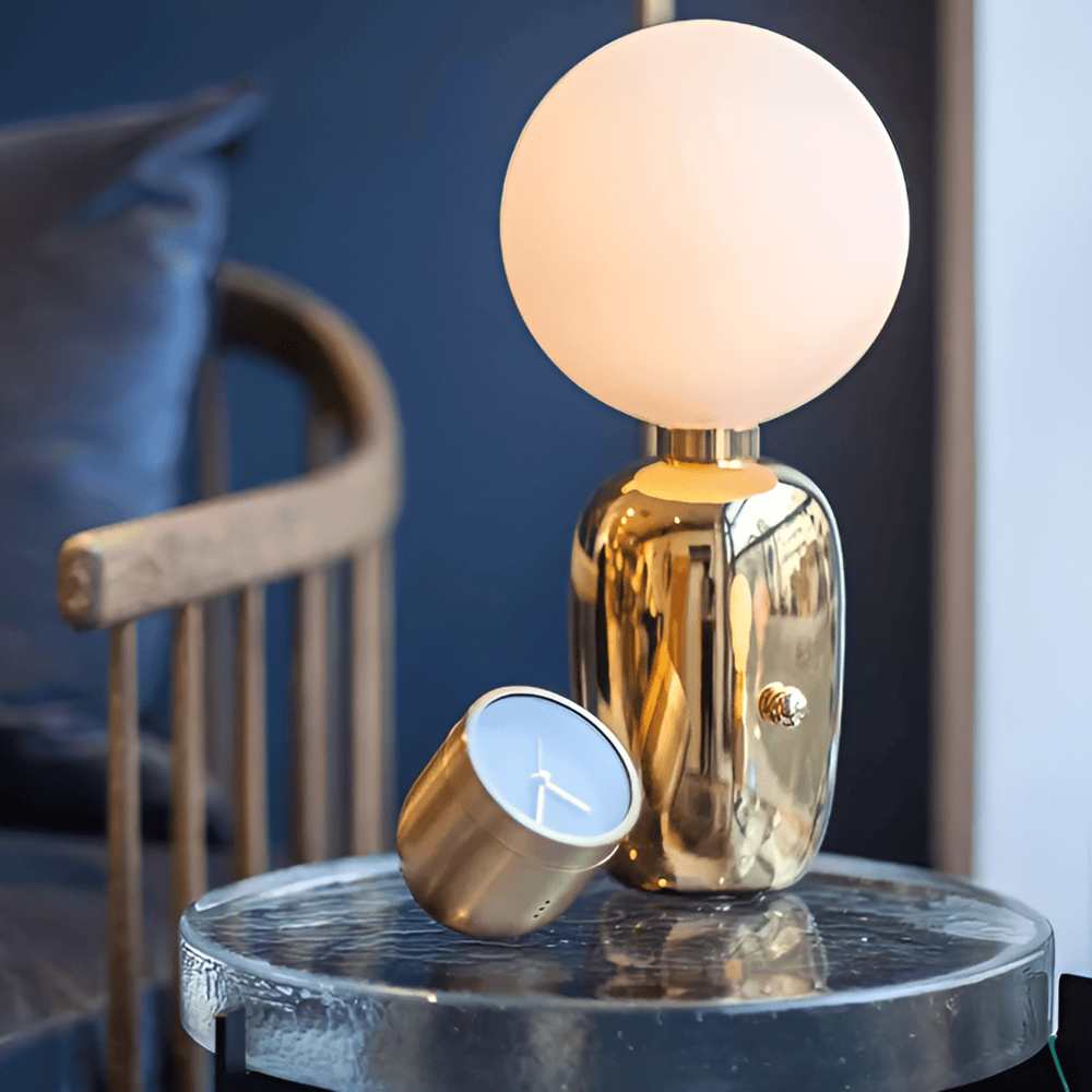 Nowoczesna Lampa Stołowa - Szklana Kula z Regulowanym Światłem dla Eleganckiego Wnętrza 0