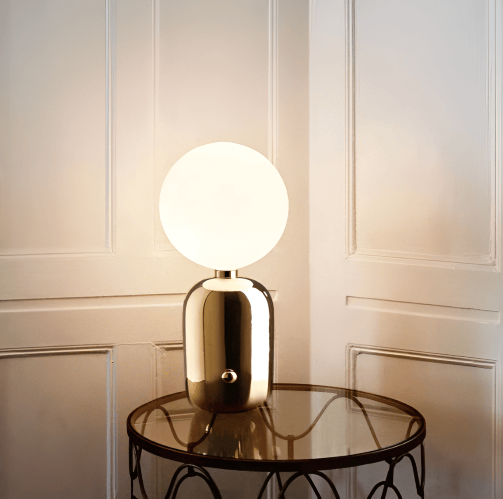 Nowoczesna Lampa Stołowa - Szklana Kula z Regulowanym Światłem dla Eleganckiego Wnętrza 9