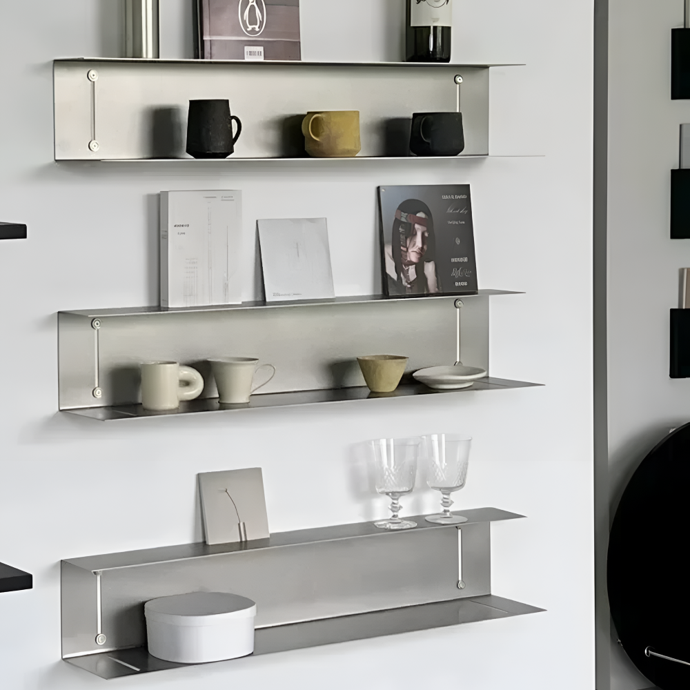 Nowoczesna Minimalistyczna Półka Ścienna - Stal Nierdzewna 60cm/90cm do Stylowego Wnętrza 5