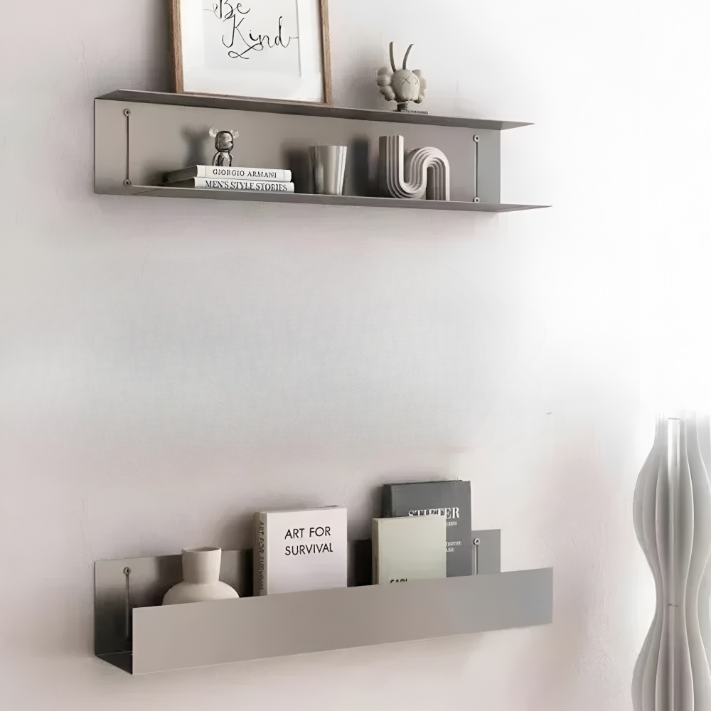 Nowoczesna Minimalistyczna Półka Ścienna - Stal Nierdzewna 60cm/90cm do Stylowego Wnętrza 6