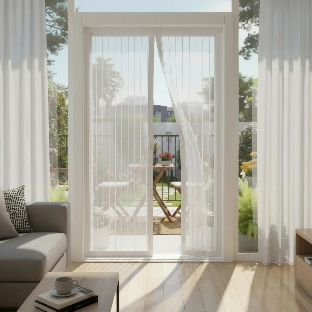 Nowoczesna Moskitiera na Drzwi Balkonowe 80-120x210-220 cm – Trwały Poliester, Ochrona Przed Owadami 1