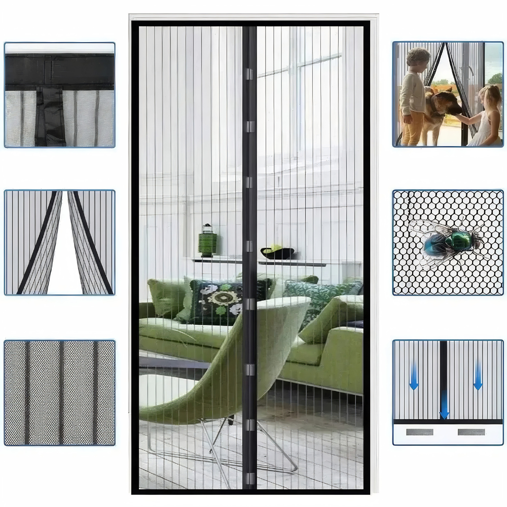 Nowoczesna Moskitiera na Drzwi Balkonowe 80-120x210-220 cm – Trwały Poliester, Ochrona Przed Owadami 2