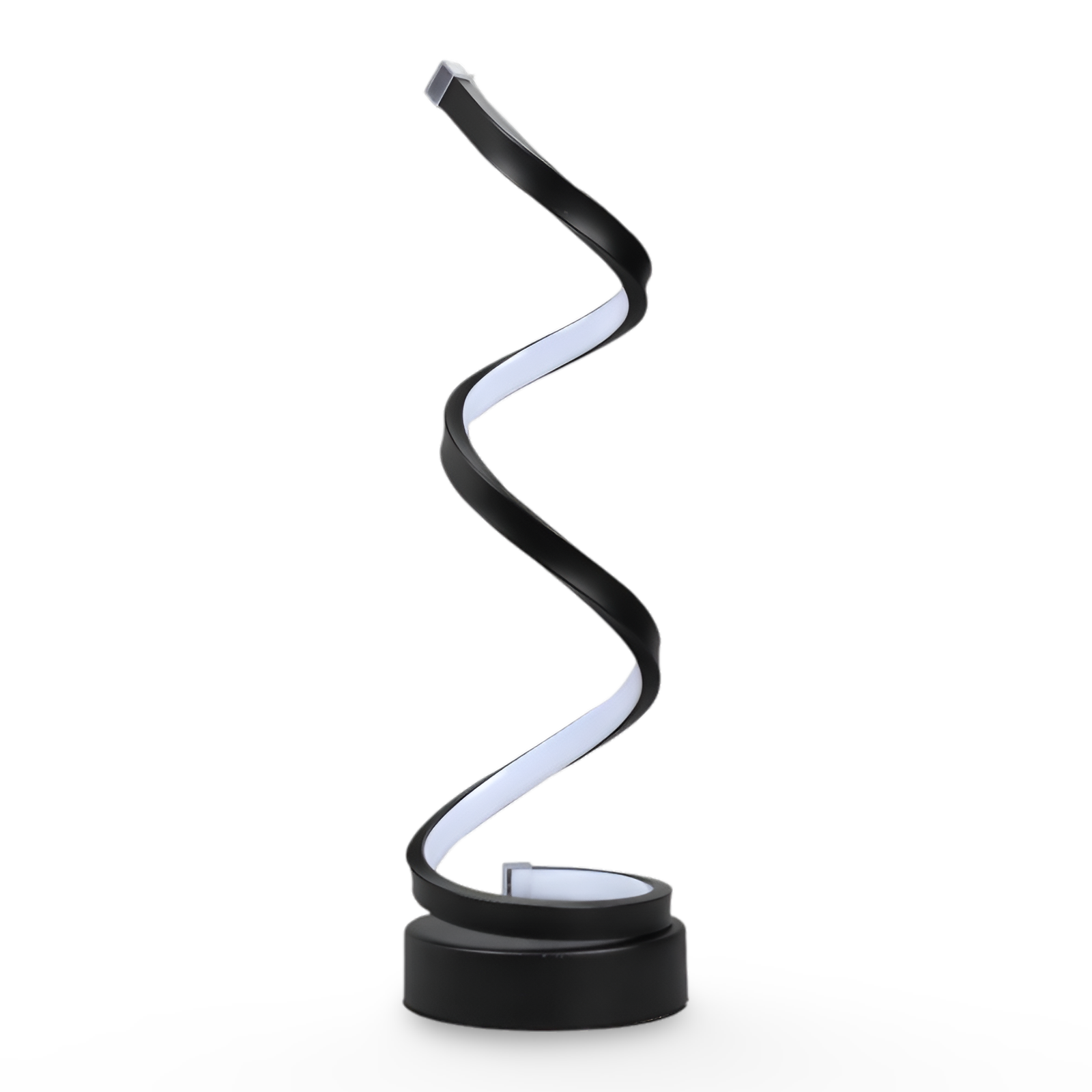Nowoczesna Spiralna Lampa Stołowa LED - Aluminium Biała z Dotykowym Sterowaniem do Eleganckiego Wnętrza 0