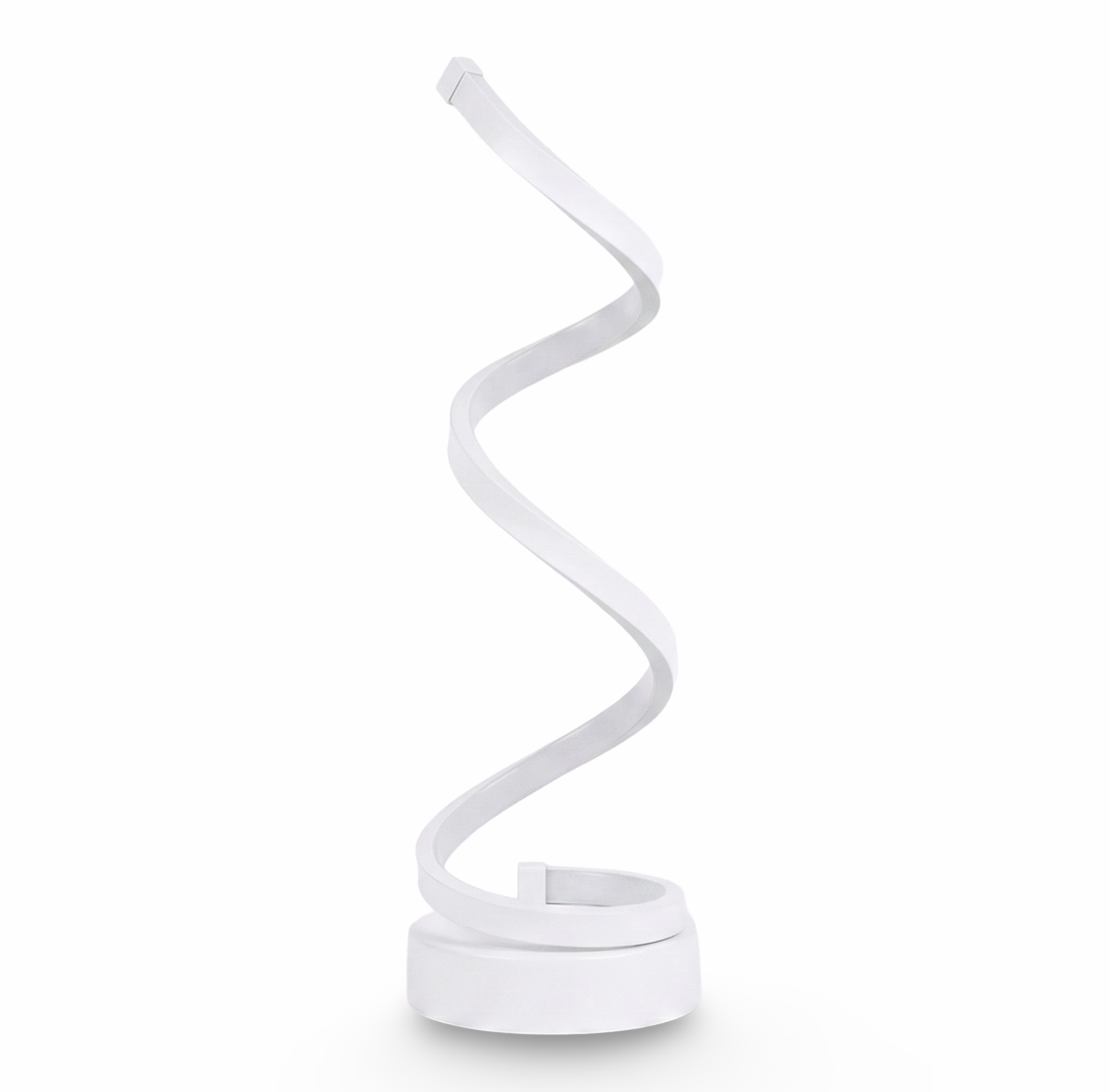 Nowoczesna Spiralna Lampa Stołowa LED - Aluminium Biała z Dotykowym Sterowaniem do Eleganckiego Wnętrza 2