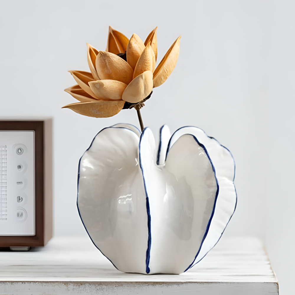 Nowoczesny Ceramiczny Wazon - Biała Porcelanowa Dekoracja do Stylowego Wnętrza 0