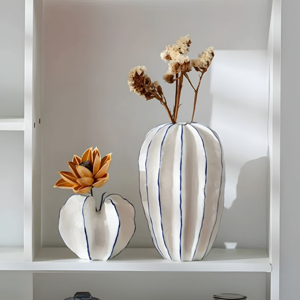 Nowoczesny Ceramiczny Wazon - Biała Porcelanowa Dekoracja do Stylowego Wnętrza 6