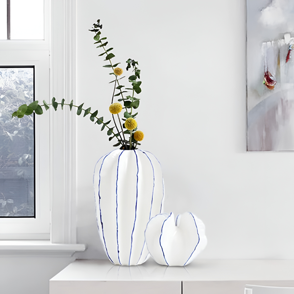 Nowoczesny Ceramiczny Wazon - Biała Porcelanowa Dekoracja do Stylowego Wnętrza 7